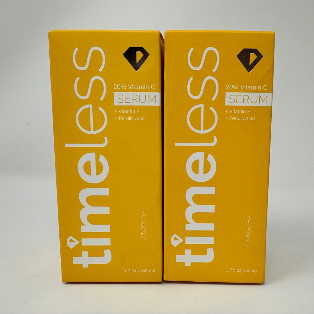 Timeless Skin Care 20% Vitamin C E Ferulic Acid Serum 1.7oz 50ml Lot of 2 NEW